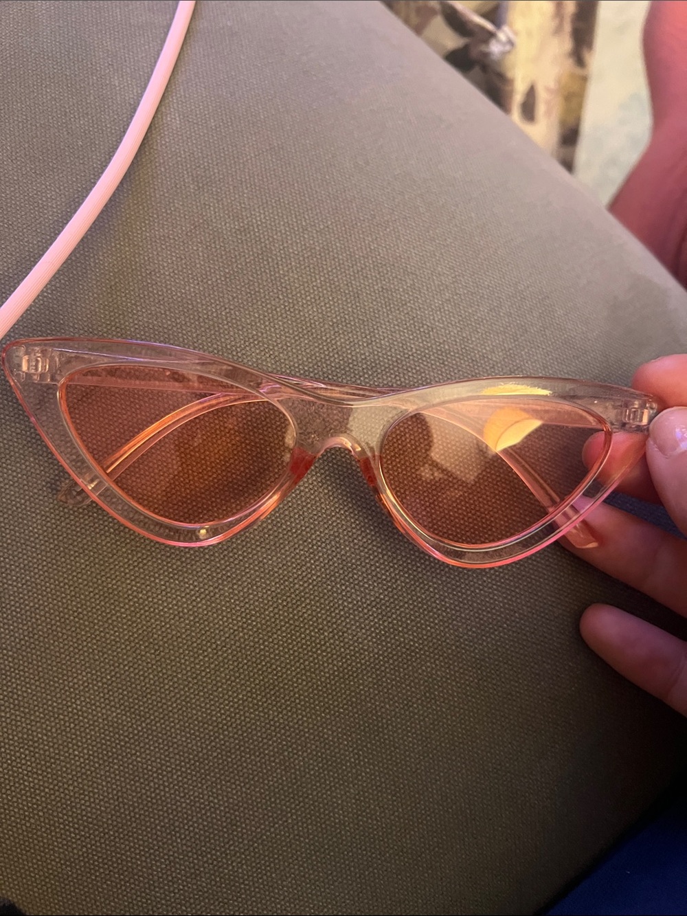 Pink Cat Eye Sunglasses - Transparent Pink Frame